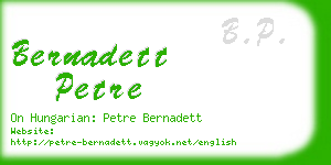 bernadett petre business card